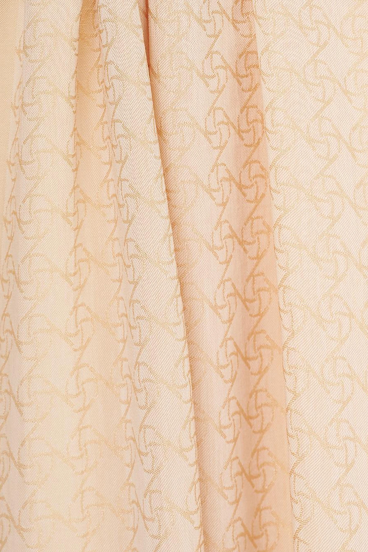 Monogram Patterned Lyocell Scarf Beige