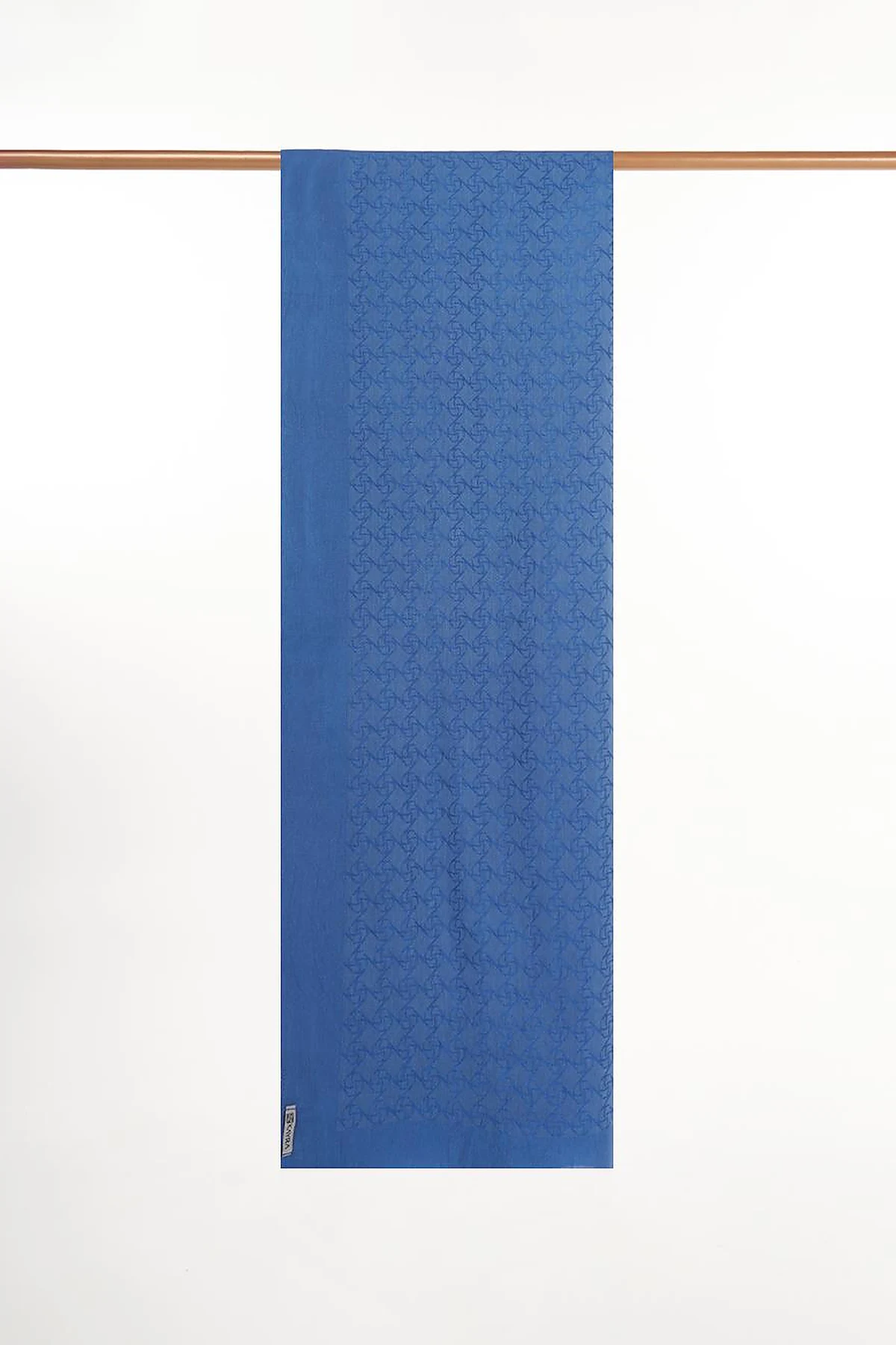 Monogram Patterned Lyocell Scarf Indigo