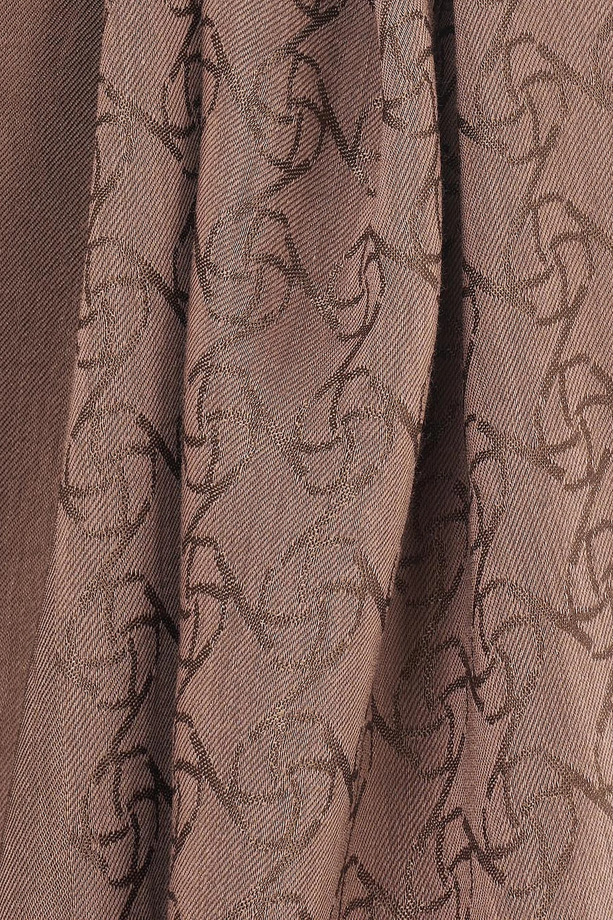 Monogram Patterned Lyocell Scarf Coffee