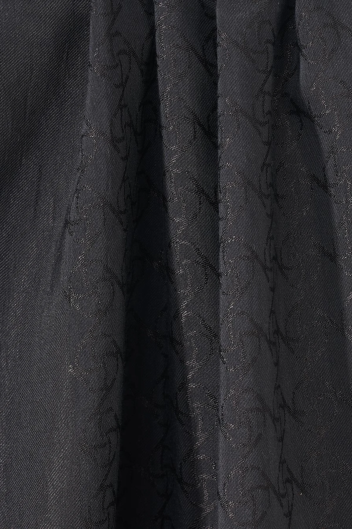 Monogram Patterned Lyocell Scarf Black