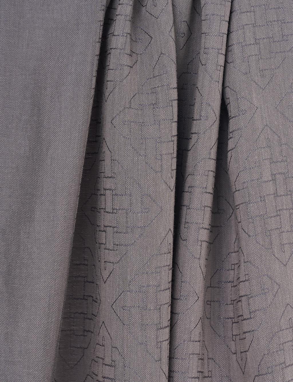 Geometric Pattern Cotton Blend Shawl Anthracite