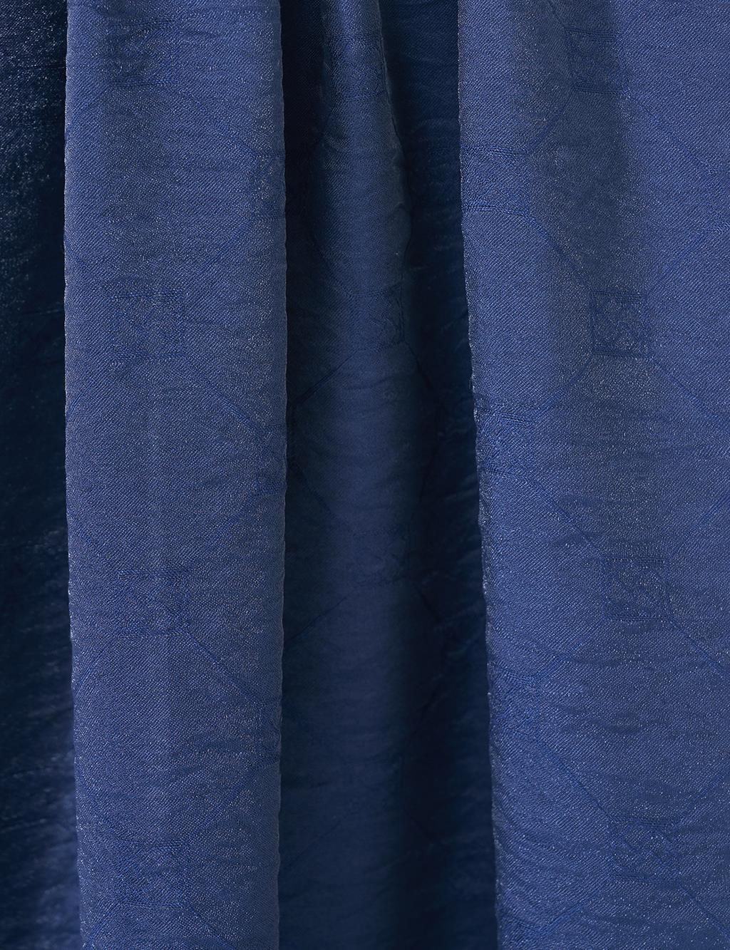 Hexagon Monogram Jacquard Viscose Woven Shawl Navy Blue