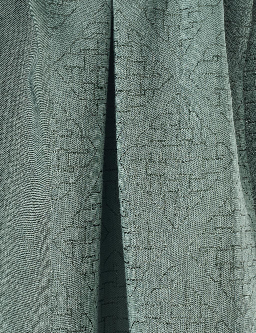 Geometric Pattern Cotton Blend Shawl Mint