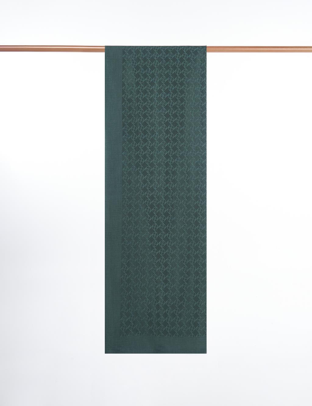 Monogram Pattern Cotton Blend Shawl Mint