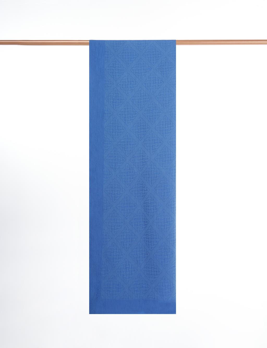 Geometric Pattern Cotton Blend Shawl Indigo