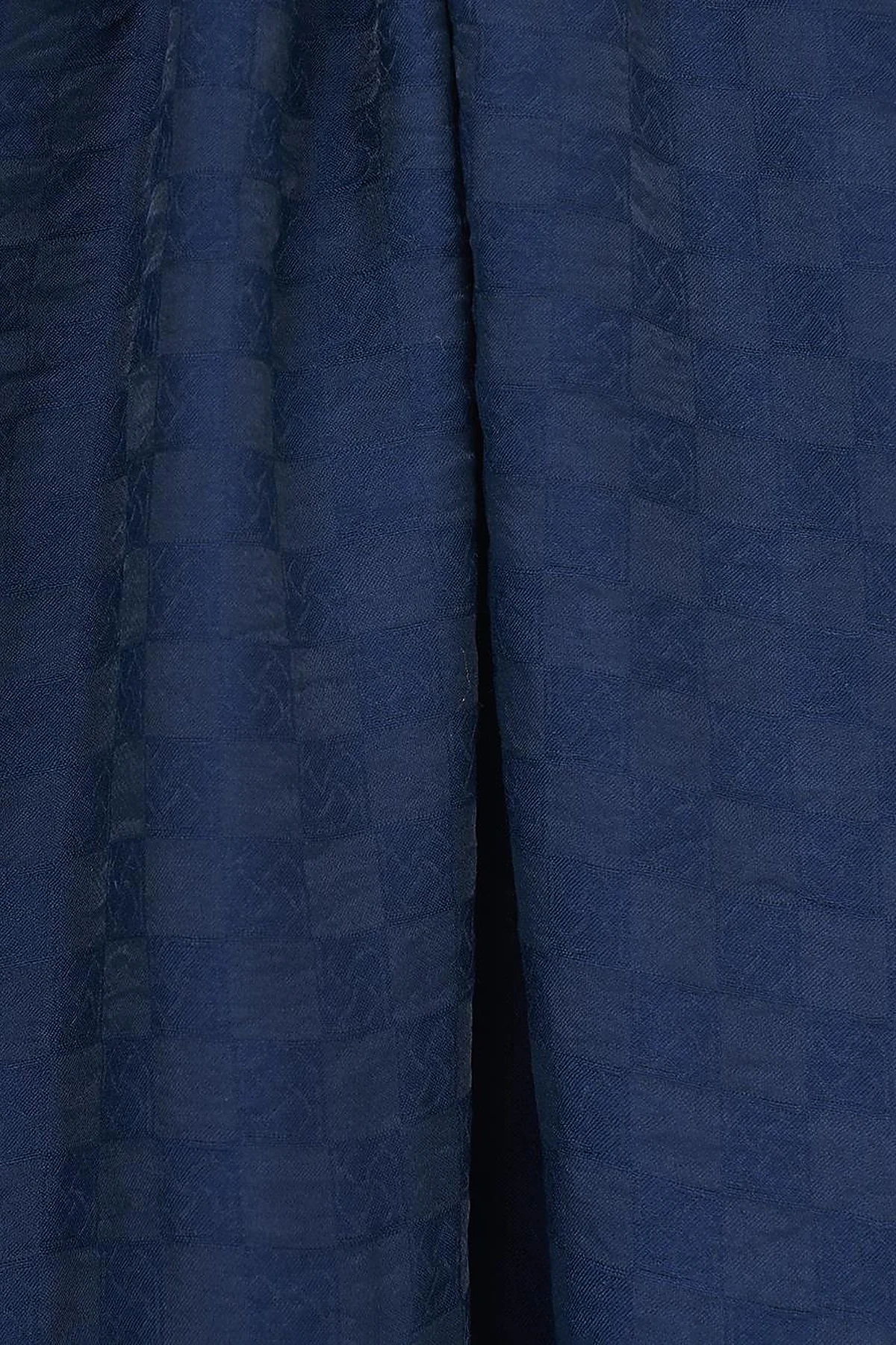 Checker Monogram Jacquard Viscose Shawl Navy Blue