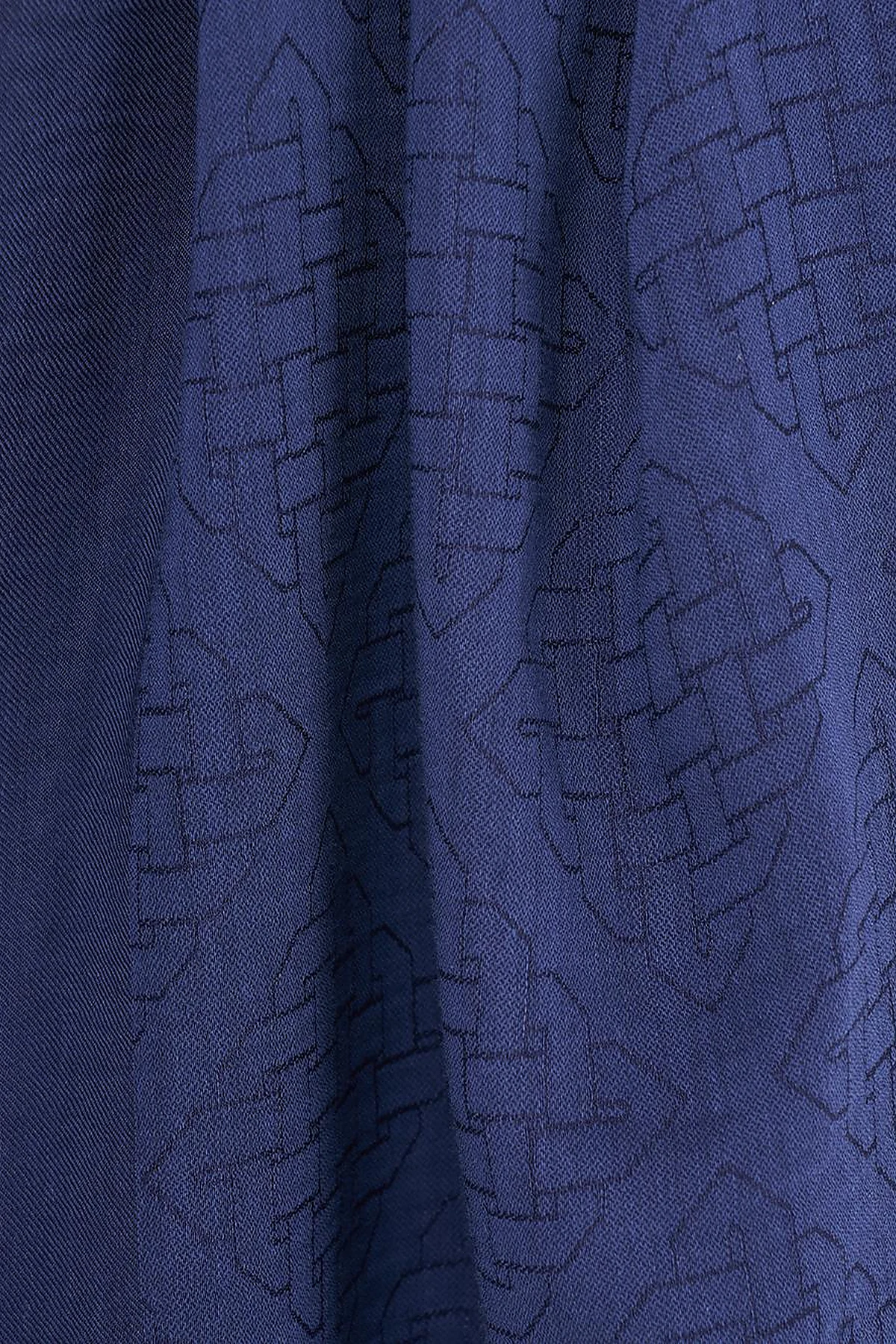 Patterned Lyocell Scarf Navy Blue