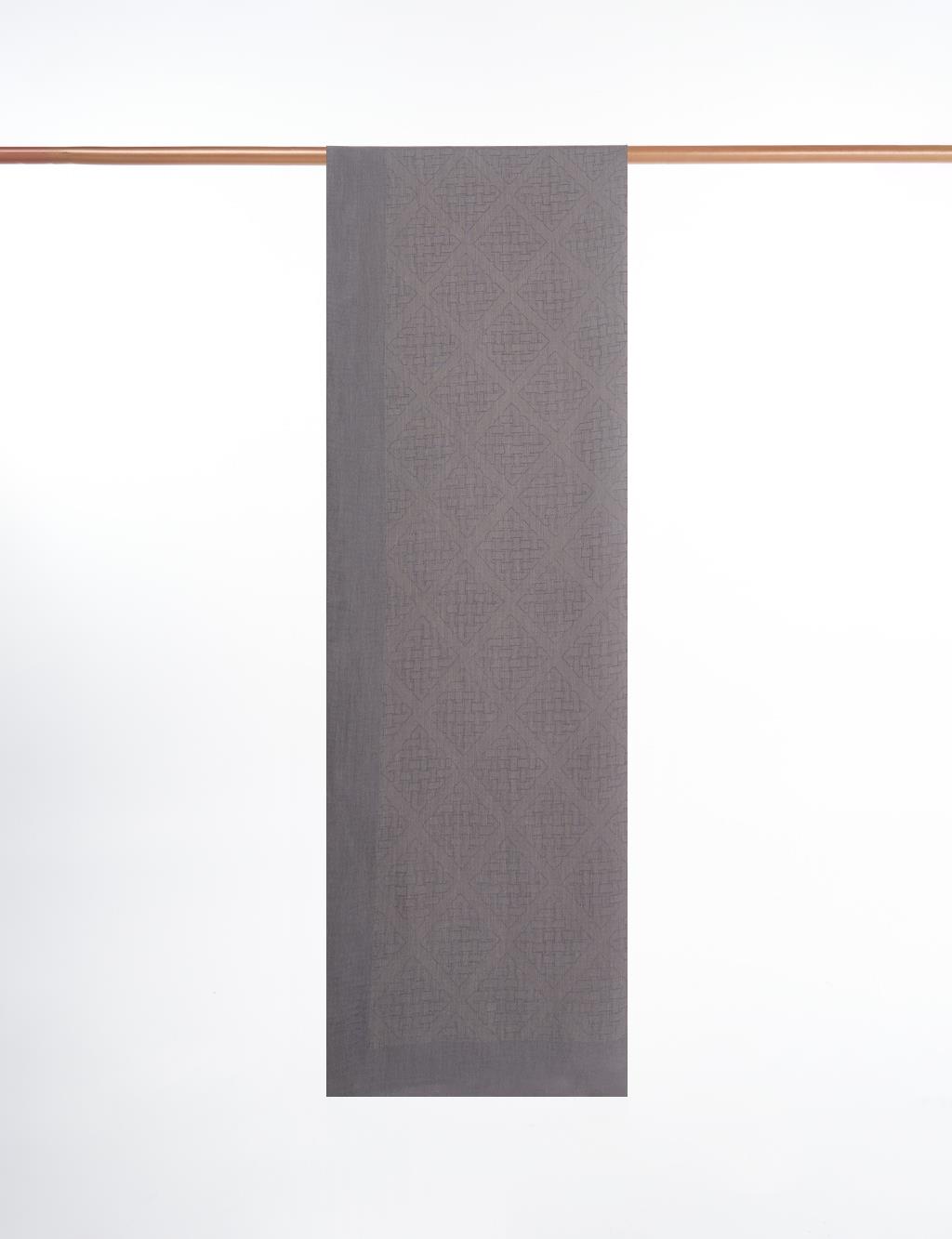 Geometric Pattern Cotton Blend Shawl Anthracite