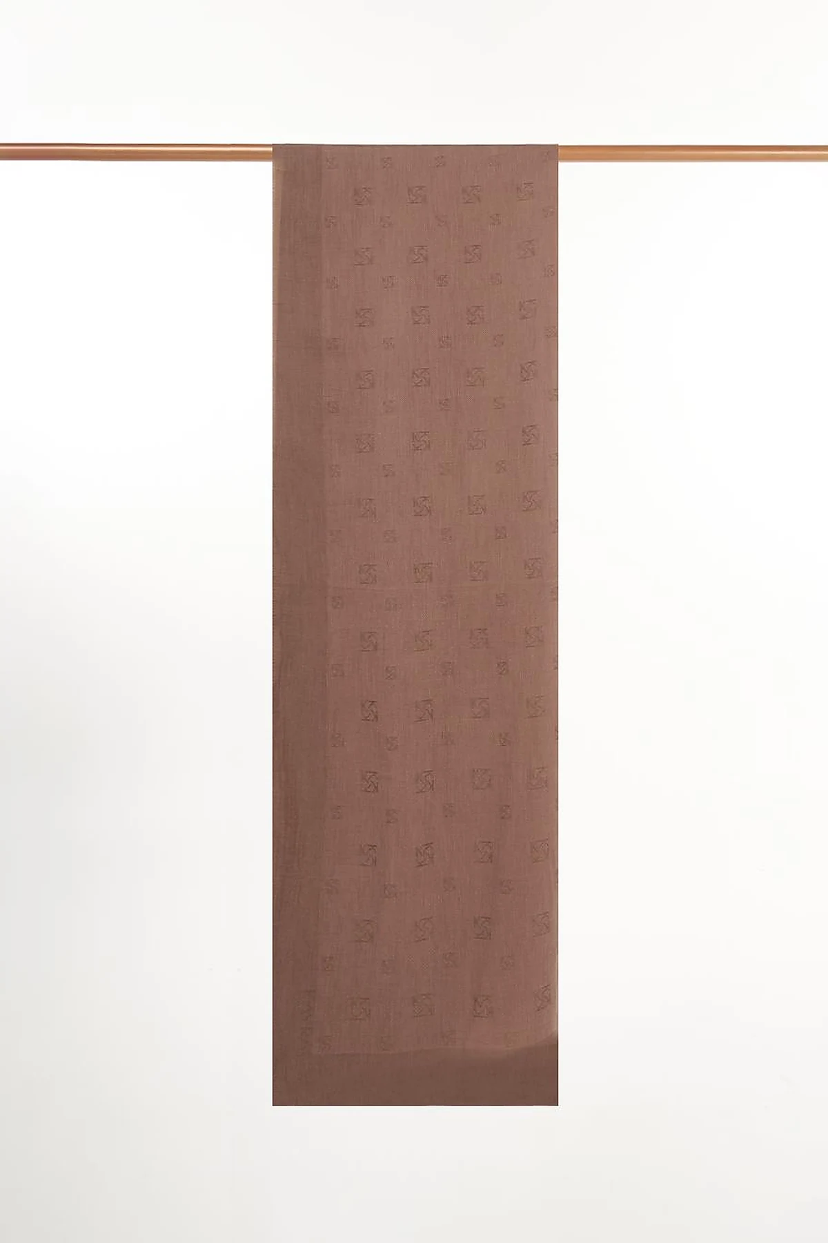 Natural Shawl with Logo Coffee