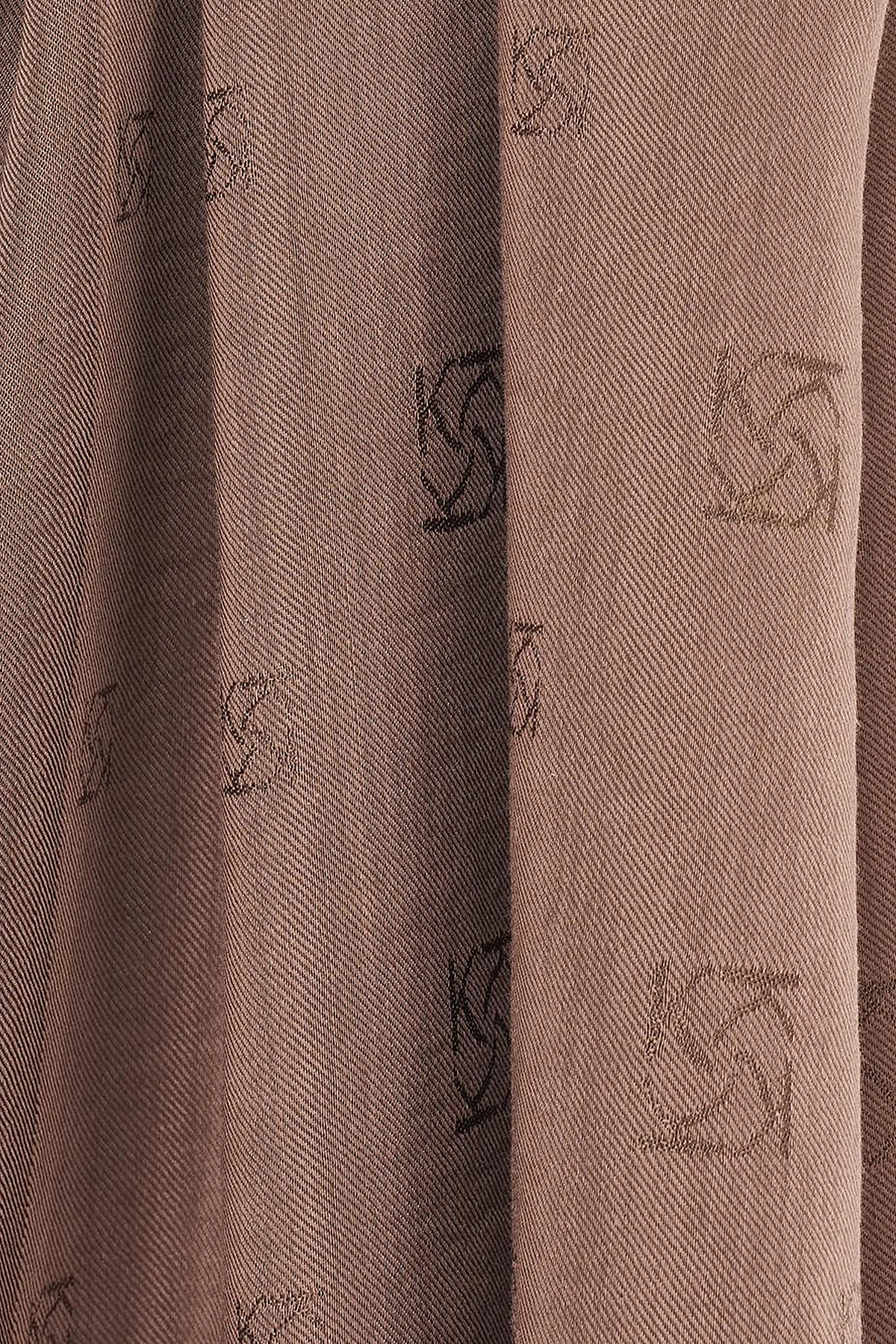 Natural Shawl with Logo Coffee