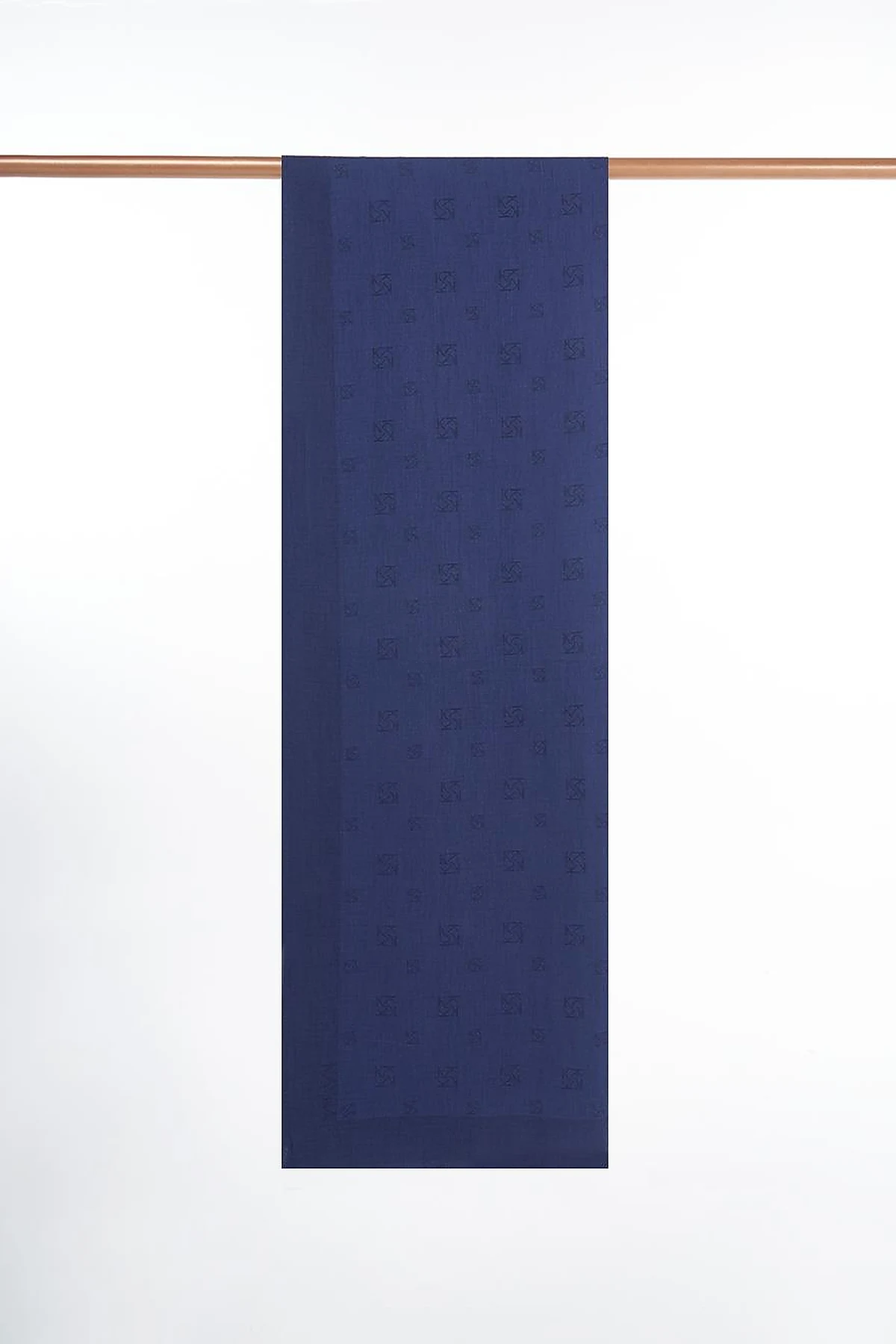 Natural Shawl with Logo Navy Blue