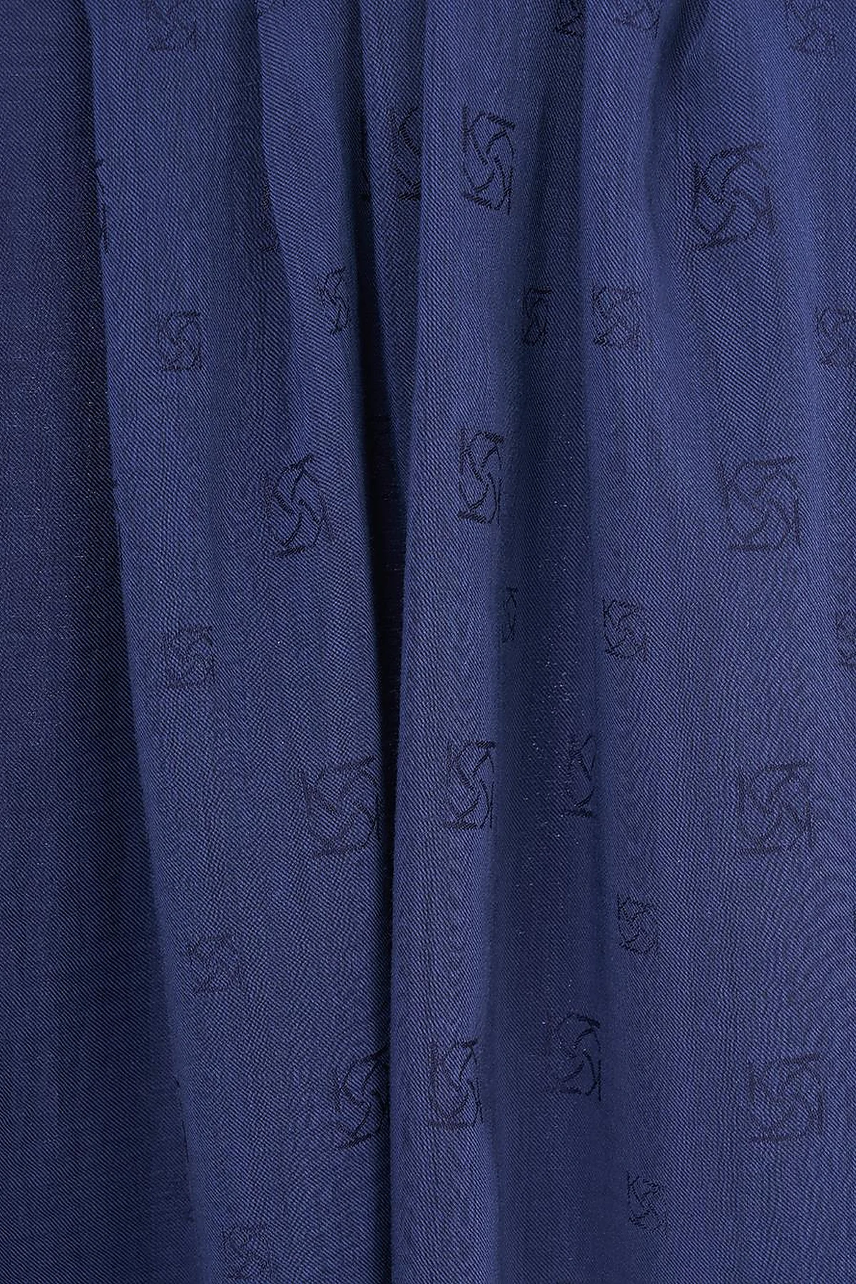 Natural Shawl with Logo Navy Blue