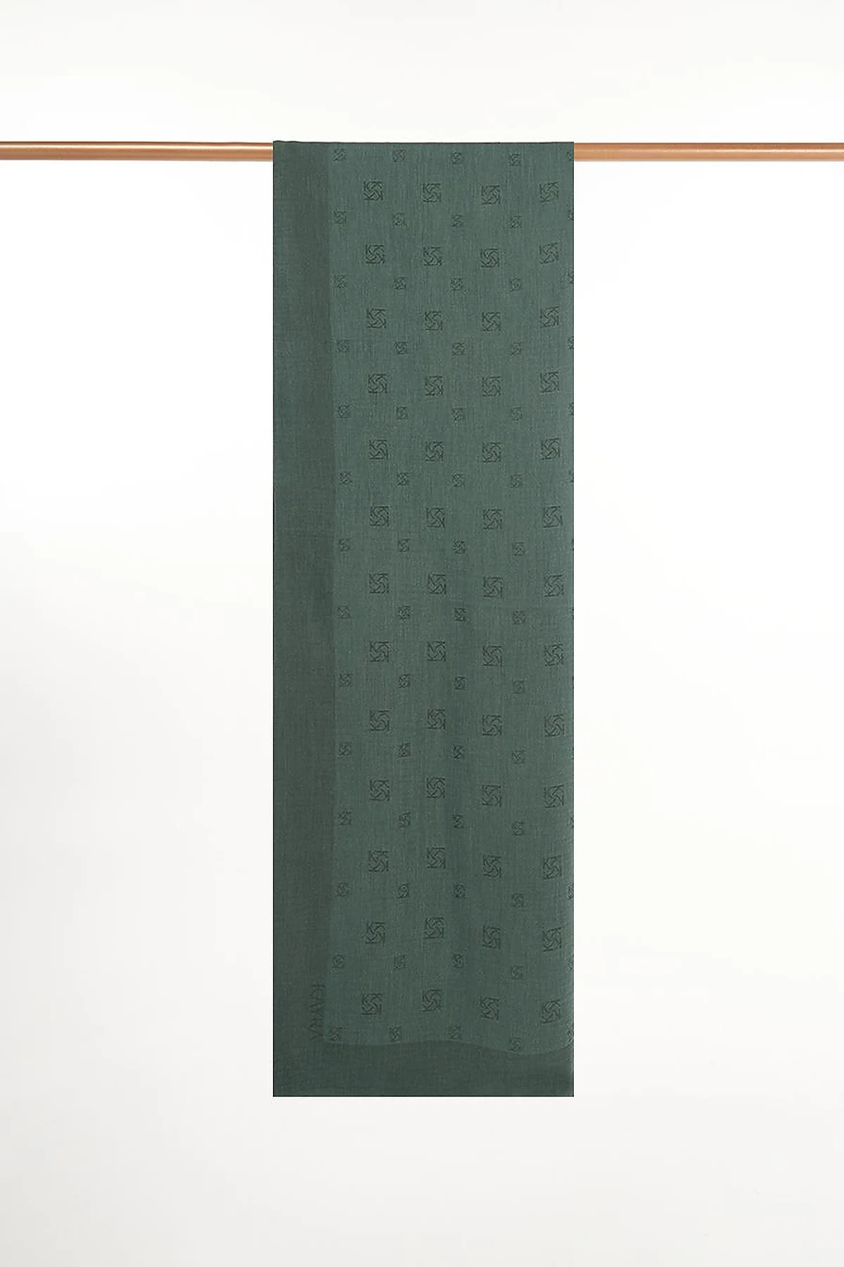 Natural Shawl with Logo Mint
