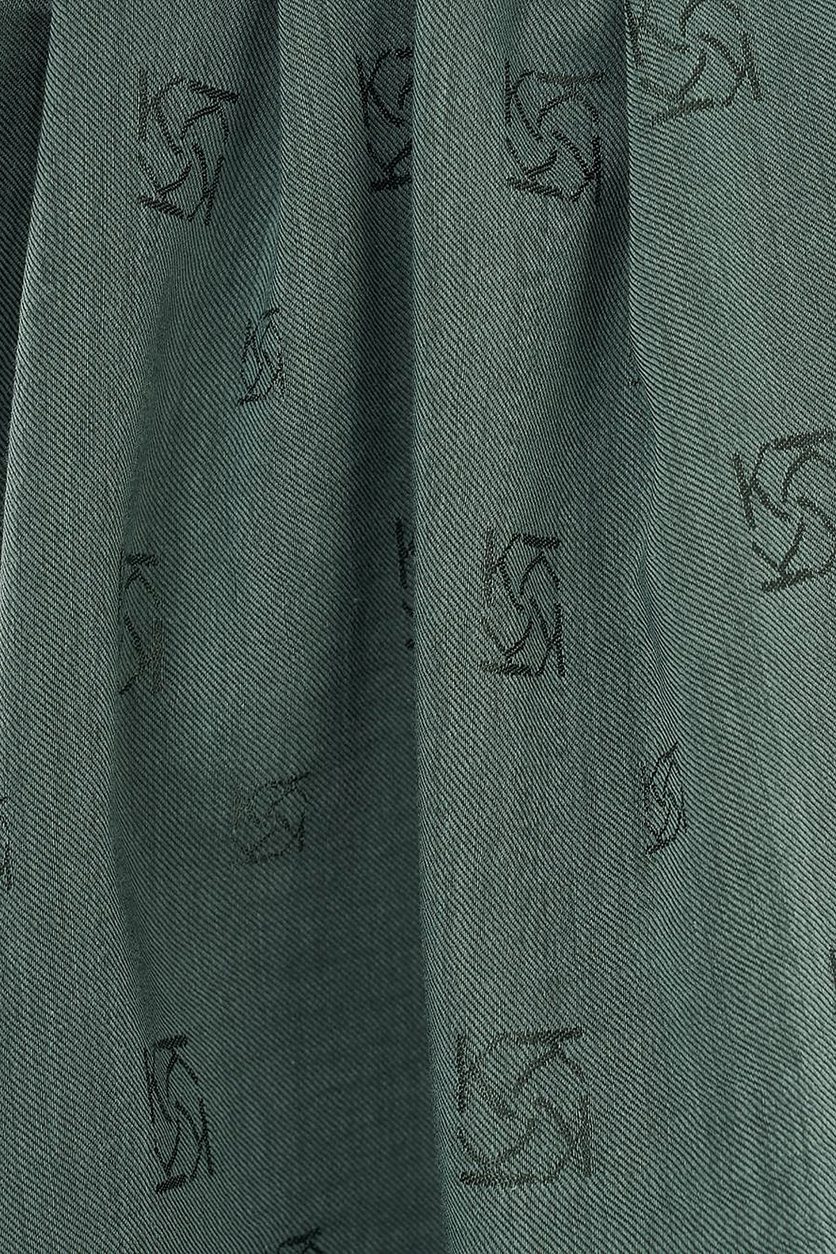 Natural Shawl with Logo Mint