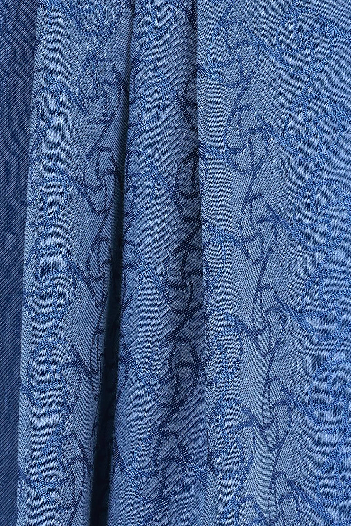 Monogram Patterned Lyocell Scarf Indigo