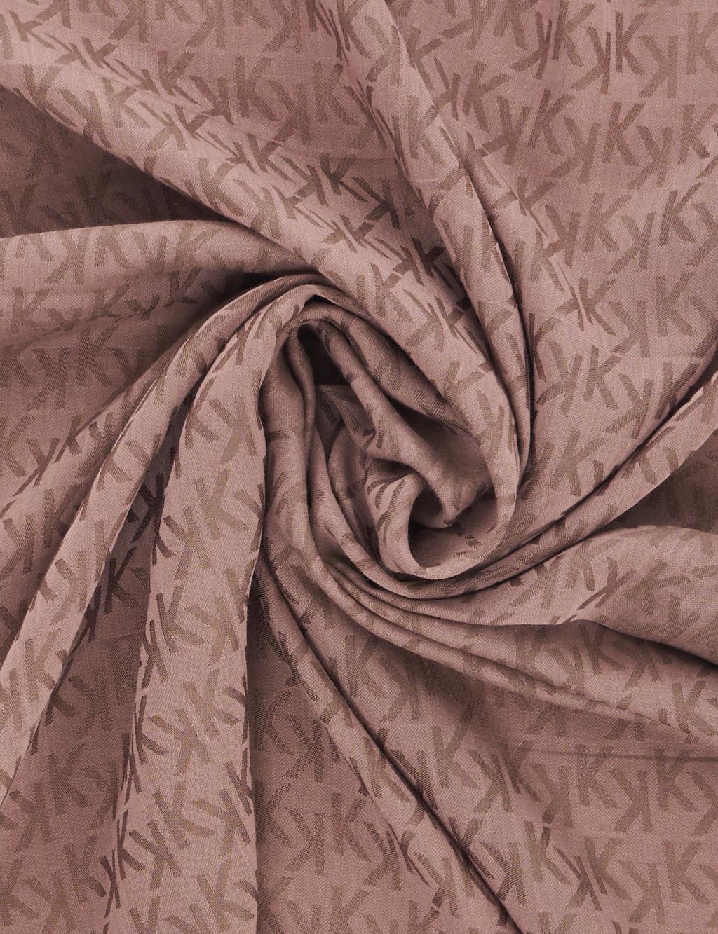 Monogram Desen Lyocell Eşarp Kahve 