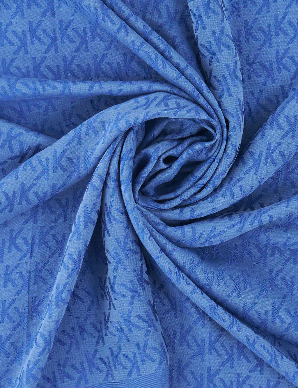 Monogram Desen Lyocell Eşarp İndigo 