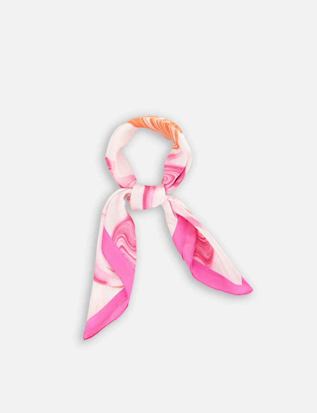 Ebru Pattern Scarf Pink