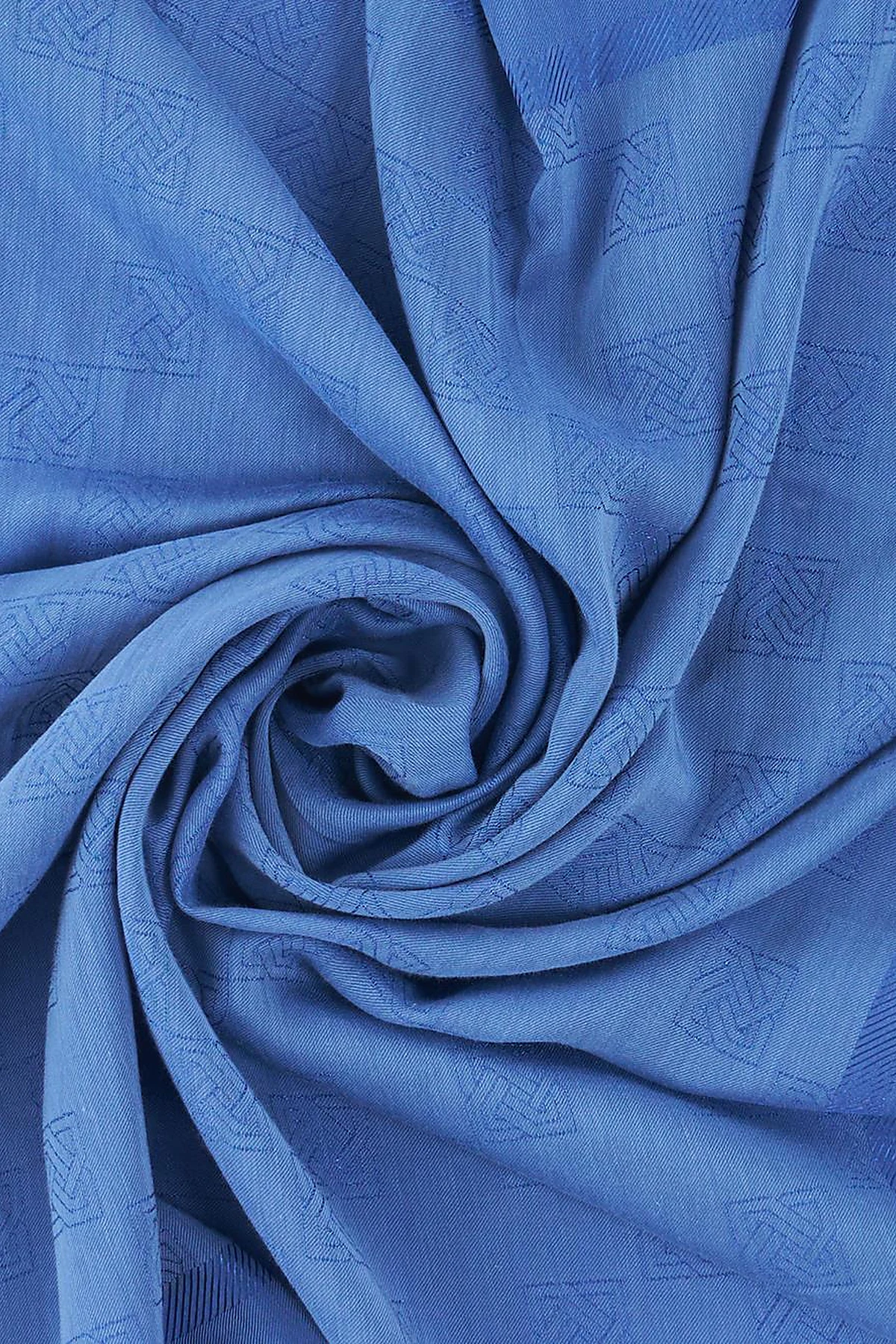 Mini Monogram Pattern Lyocell Scarf Indigo