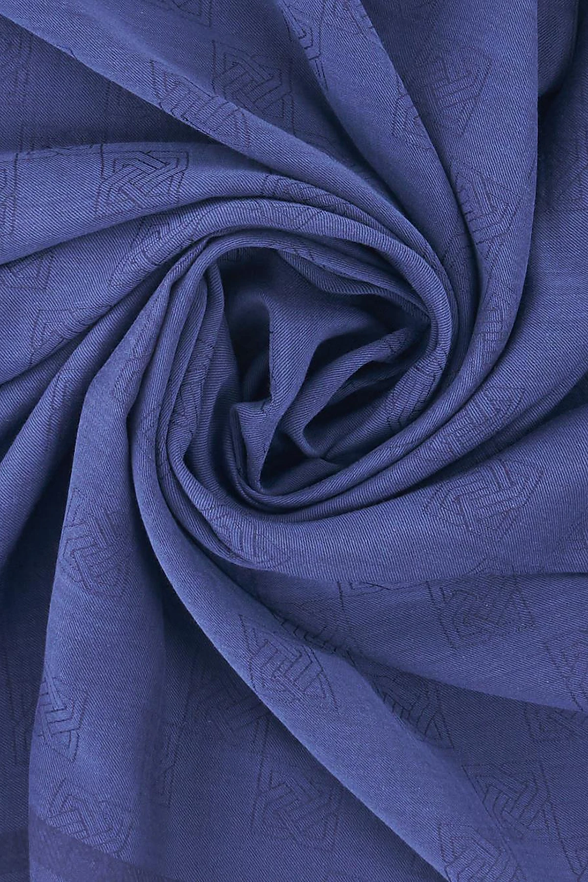 Mini Monogram Pattern Lyocell Scarf Navy Blue