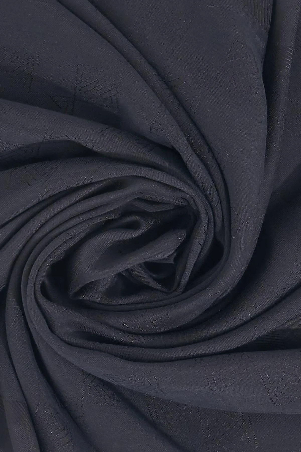 Mini Monogram Pattern Lyocell Scarf Black
