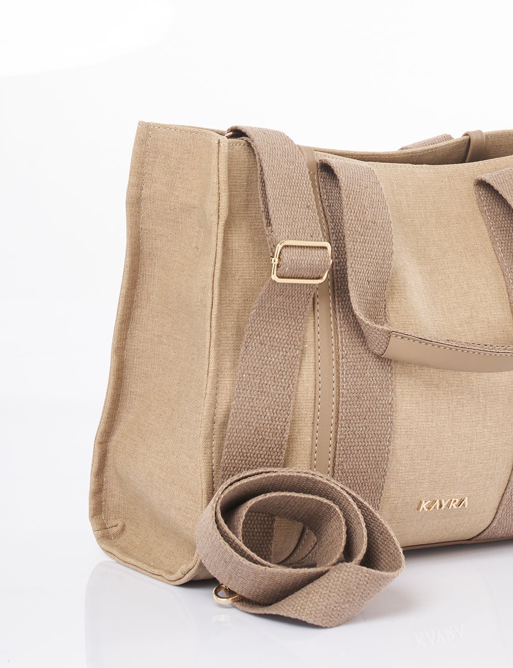 Large Canvas Bag Beige-Mink