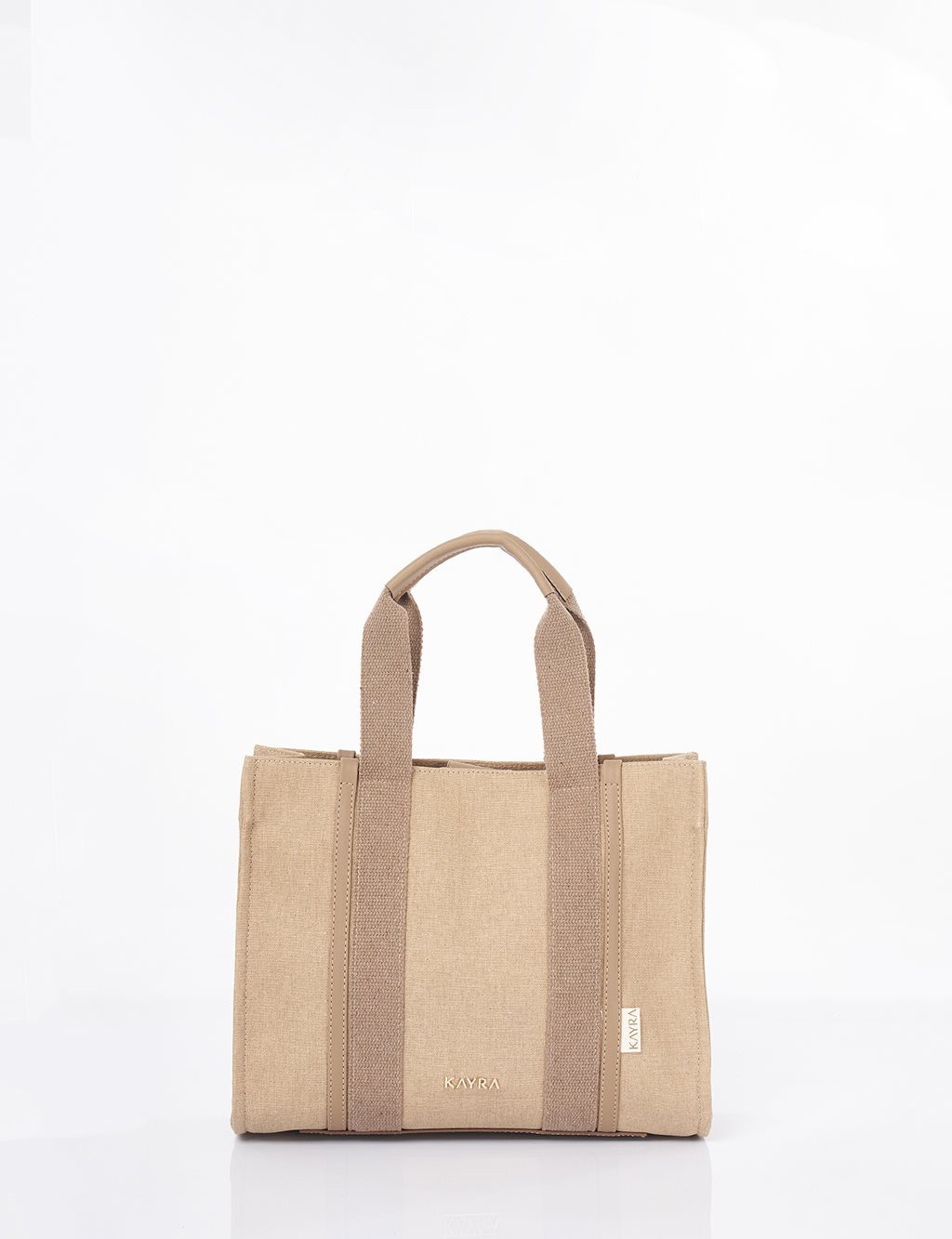 Large Canvas Bag Beige-Mink