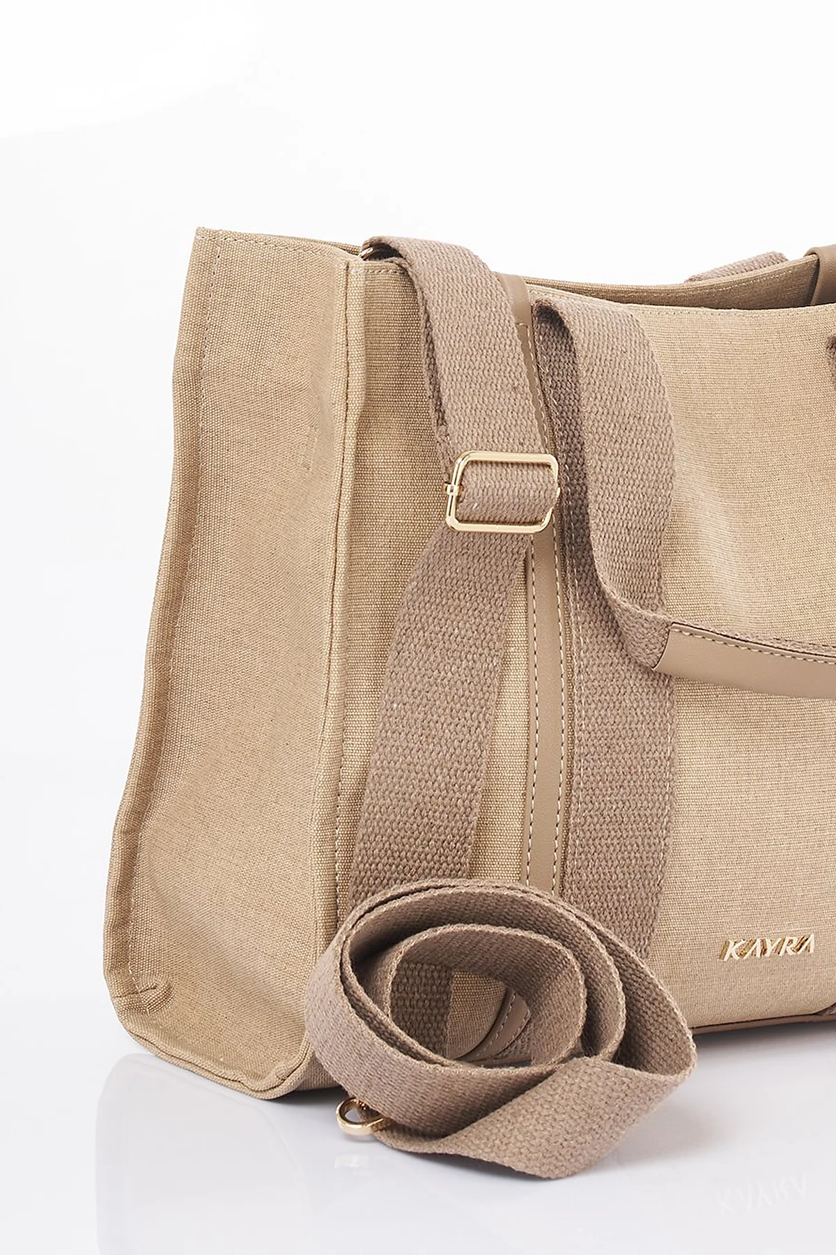 Large Canvas Bag Beige-Mink