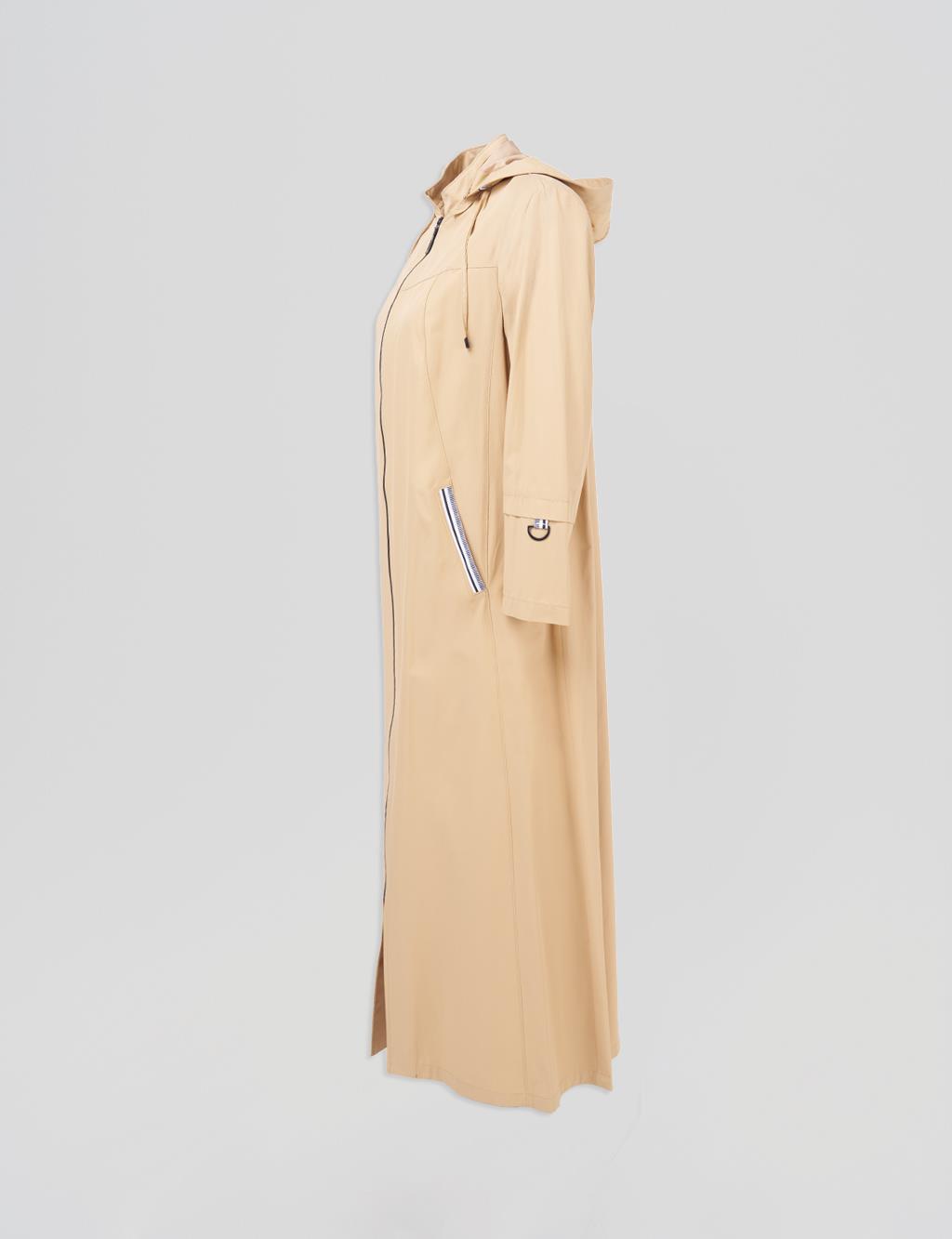 Hooded Overcoat – Beige