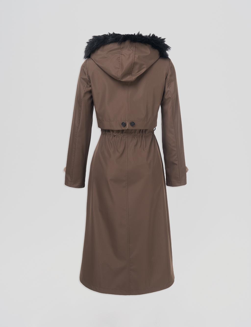 Drawstring Waist Coat Khaki