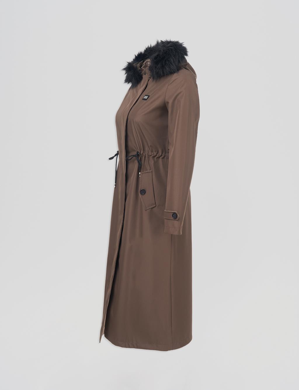 Drawstring Waist Coat Khaki