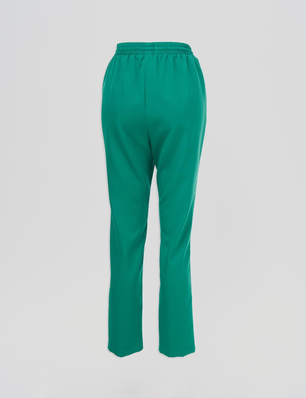Topstitch Detailed Pants – Green