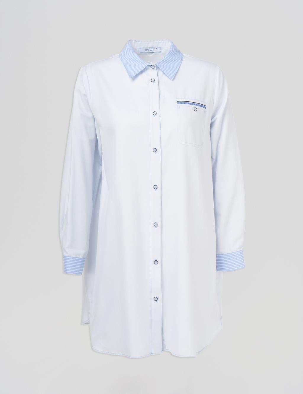 Striped Pattern Tunic – Ice Blue