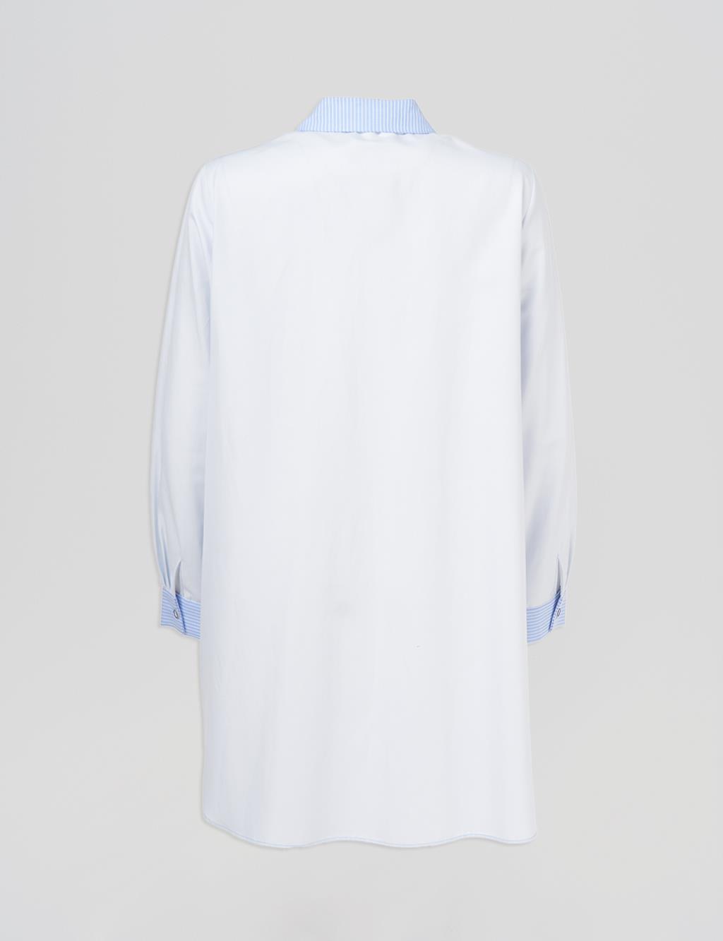 Striped Pattern Tunic – Ice Blue