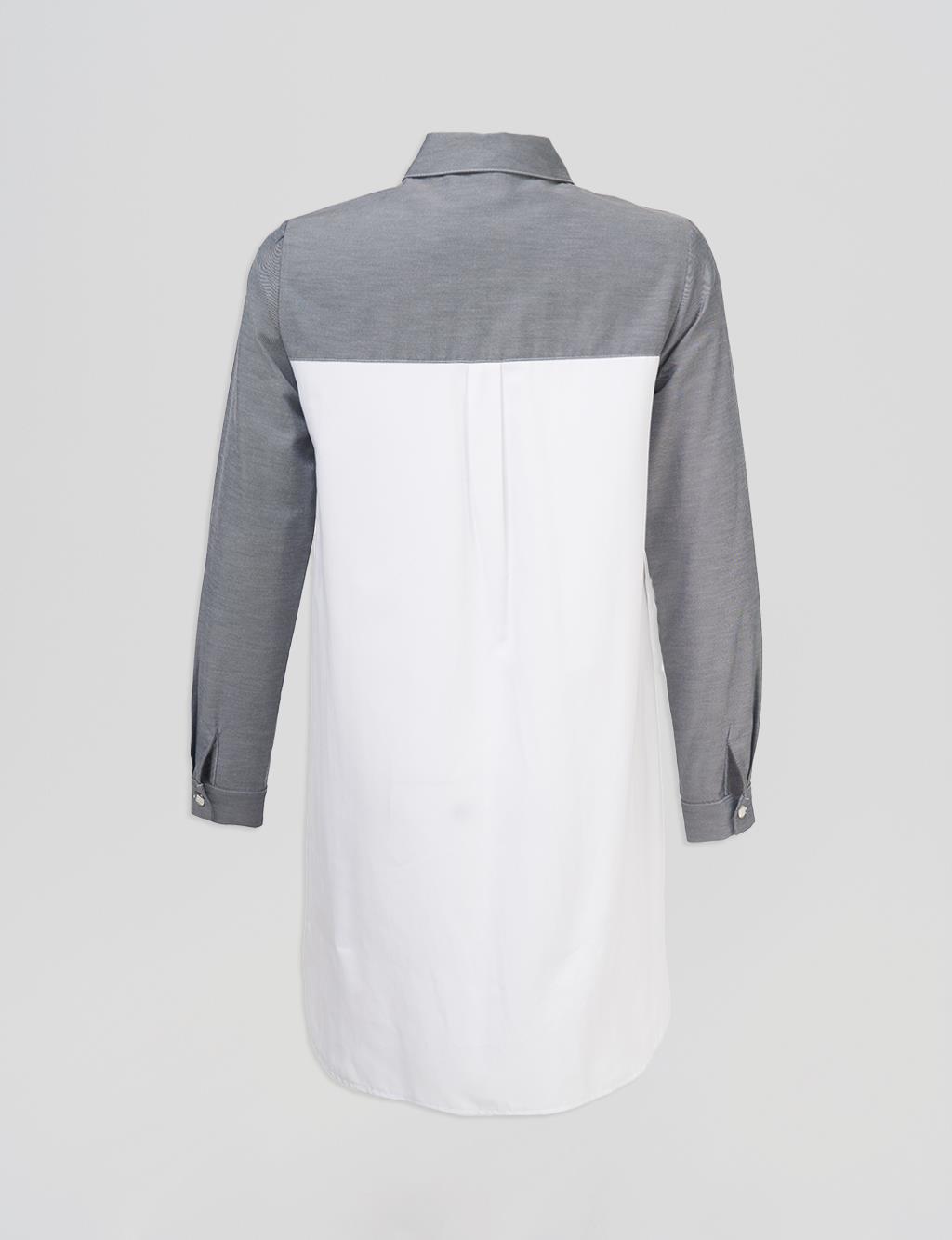 Printed Detail Tunic Optical White-Gray