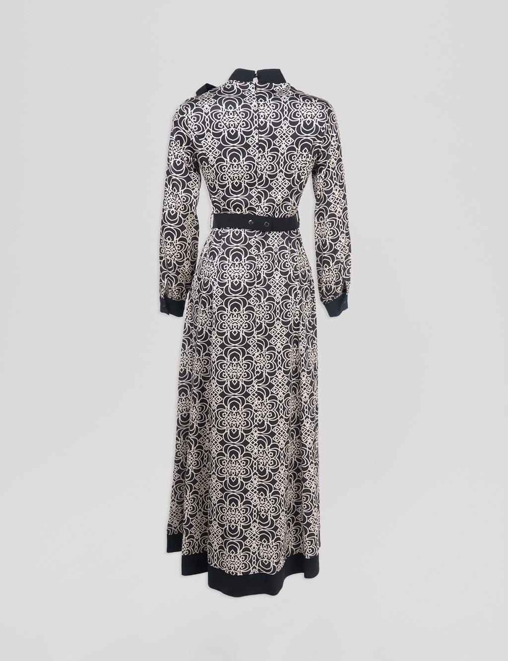 Belted Elegant Dress Black 