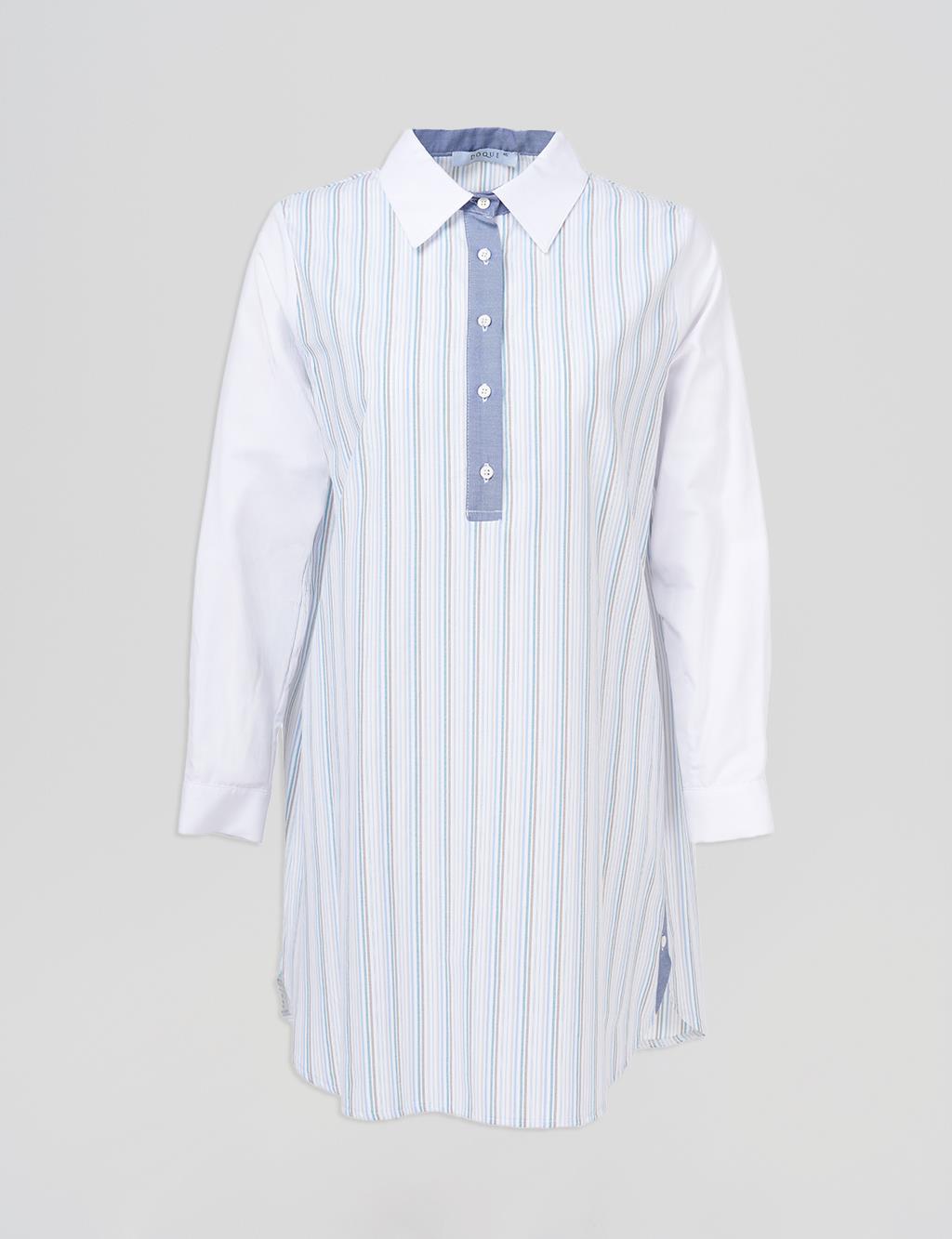 Button-Closure Tunic – Optical White