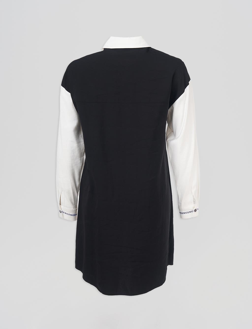 Slogan Cuffed Tunic Black