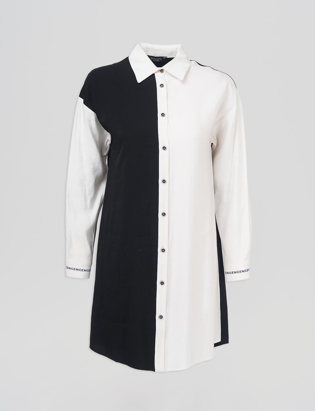 Slogan Cuffed Tunic Black