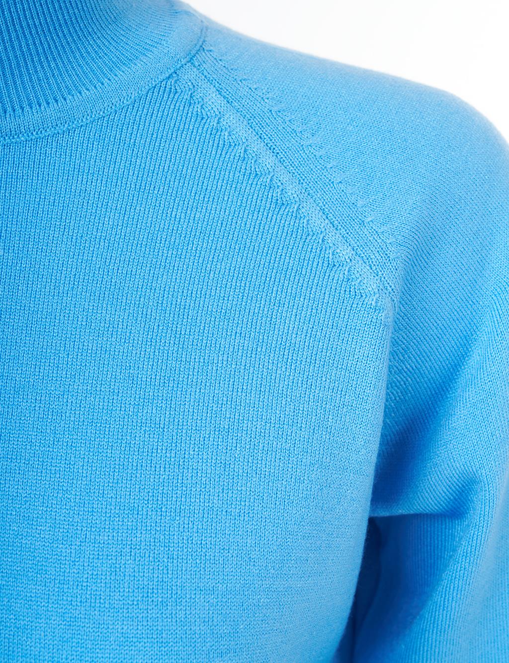 Half Turtleneck Knitted Tunic Blue