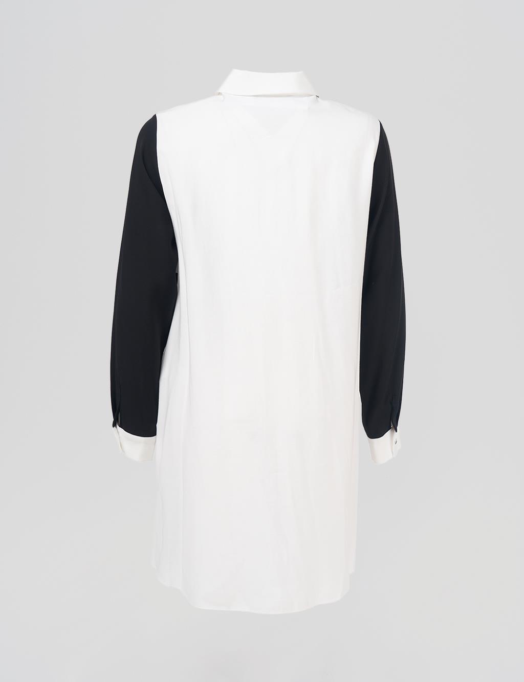 Flap Pocket Tunic Ecru-Black