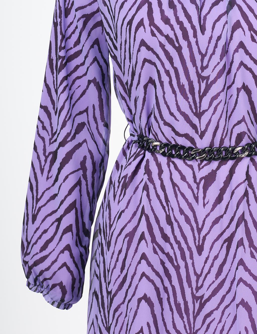 Zebra Patterned Chain Tunic Purple