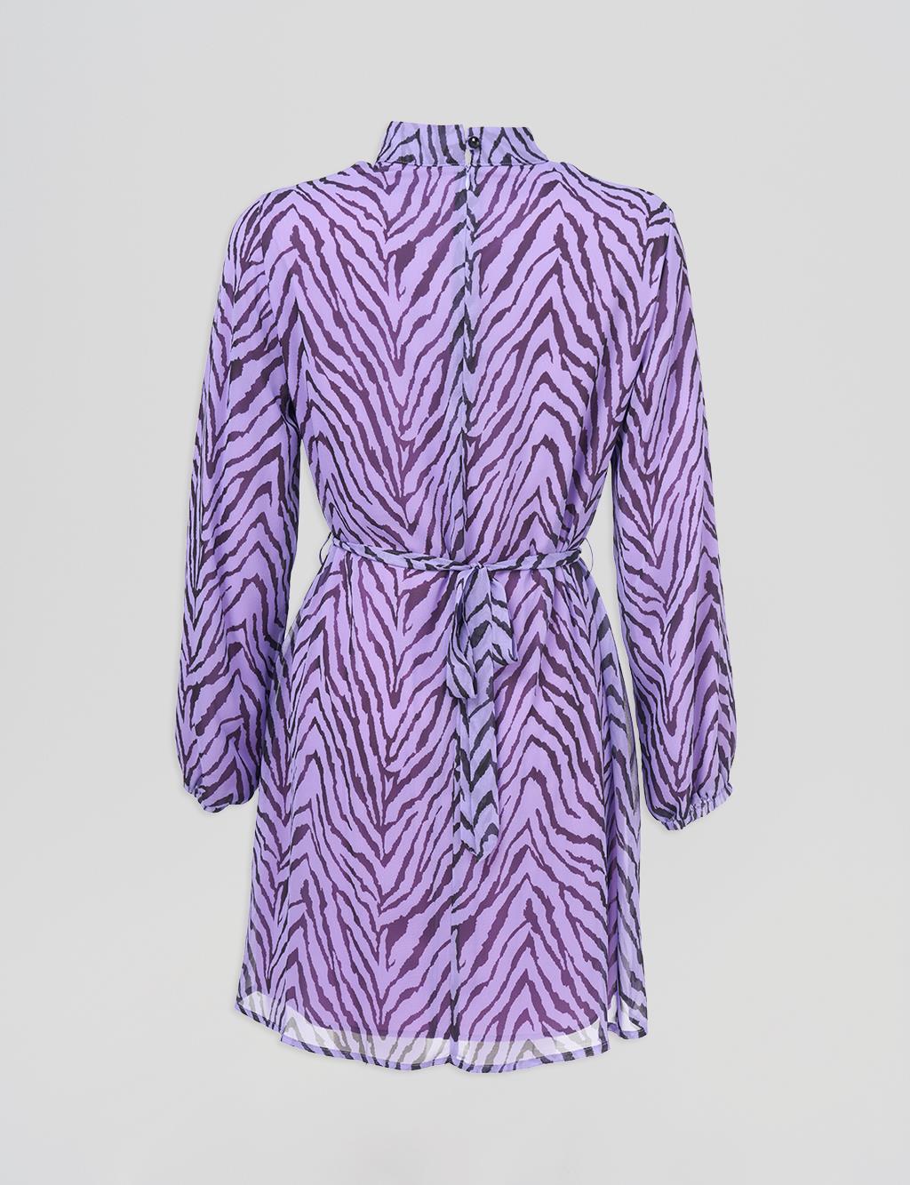 Zebra Patterned Chain Tunic Purple