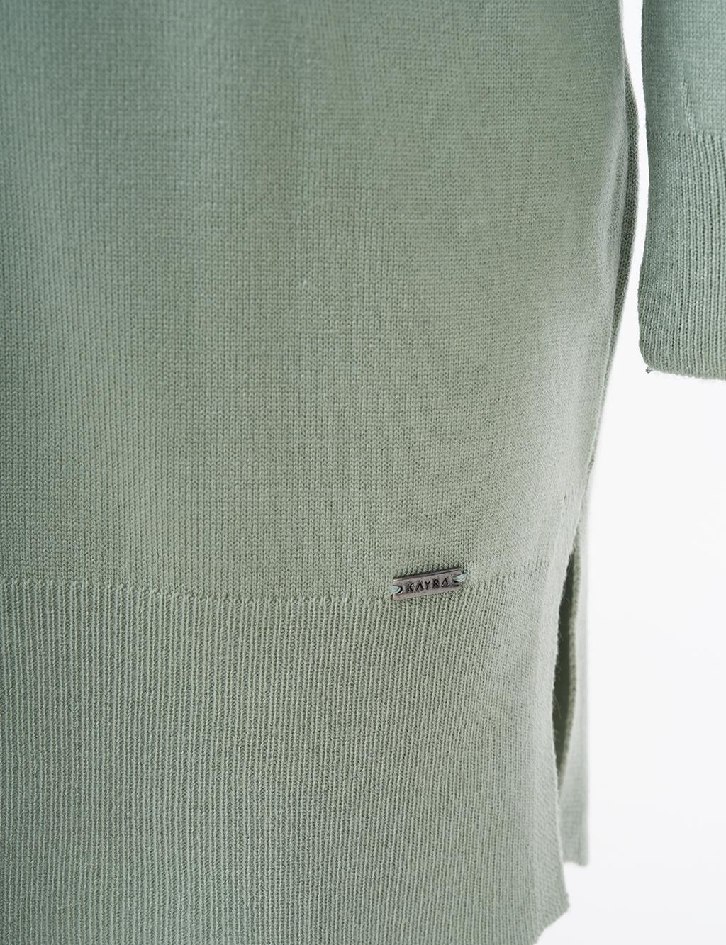 Turtleneck Knit Tunic Moss Green