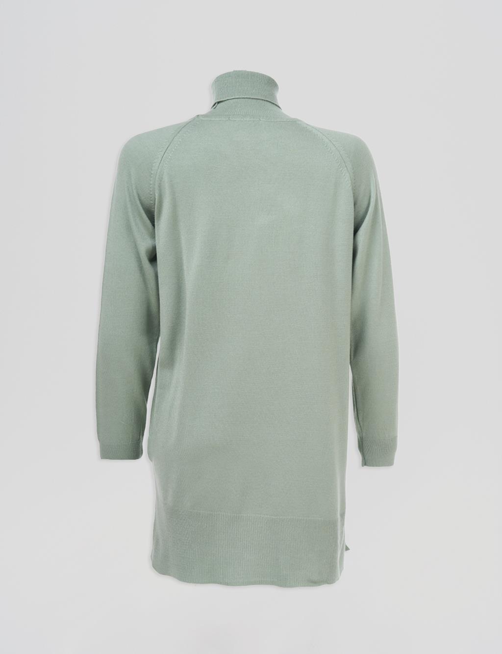 Turtleneck Knit Tunic Moss Green