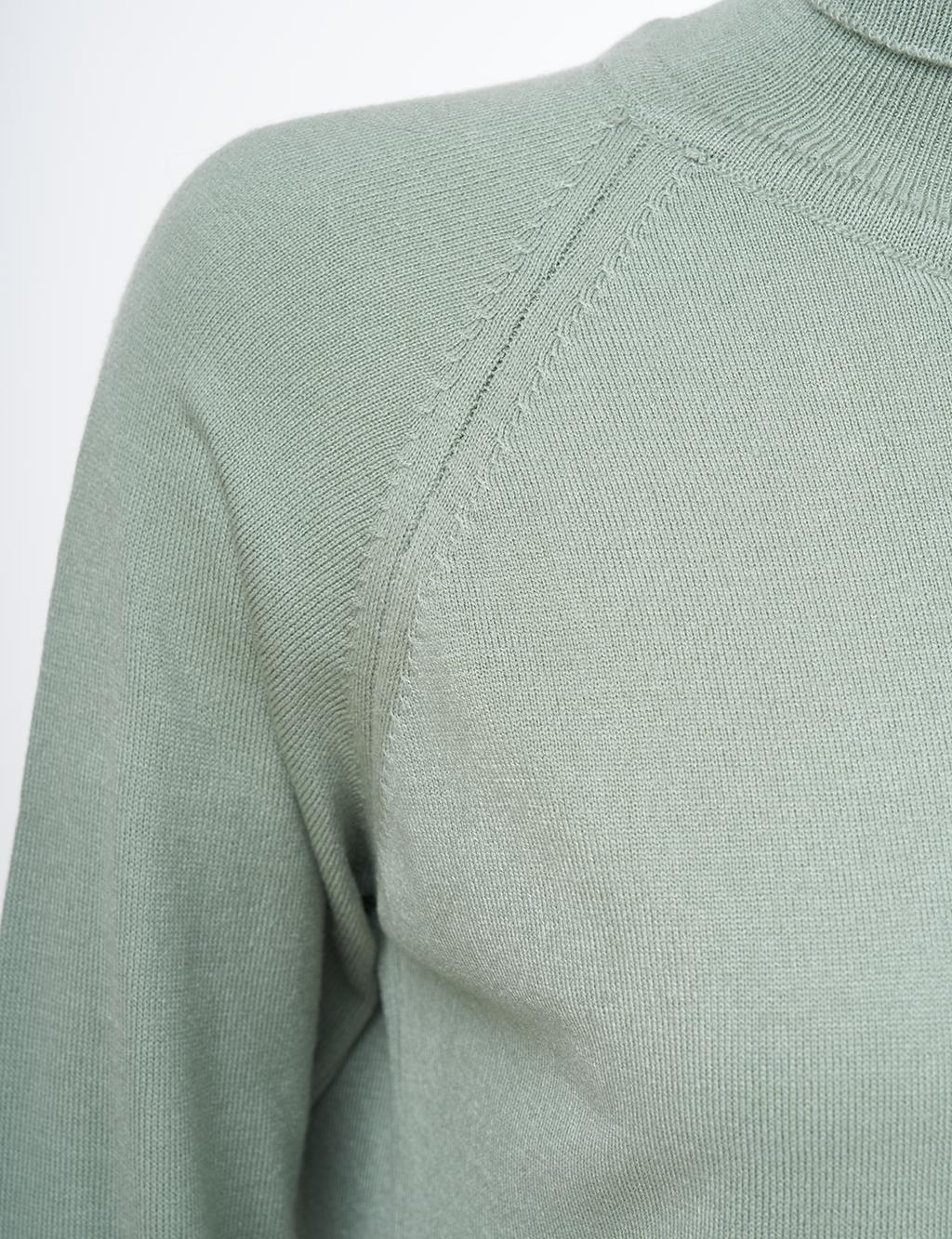 Turtleneck Knit Tunic Moss Green