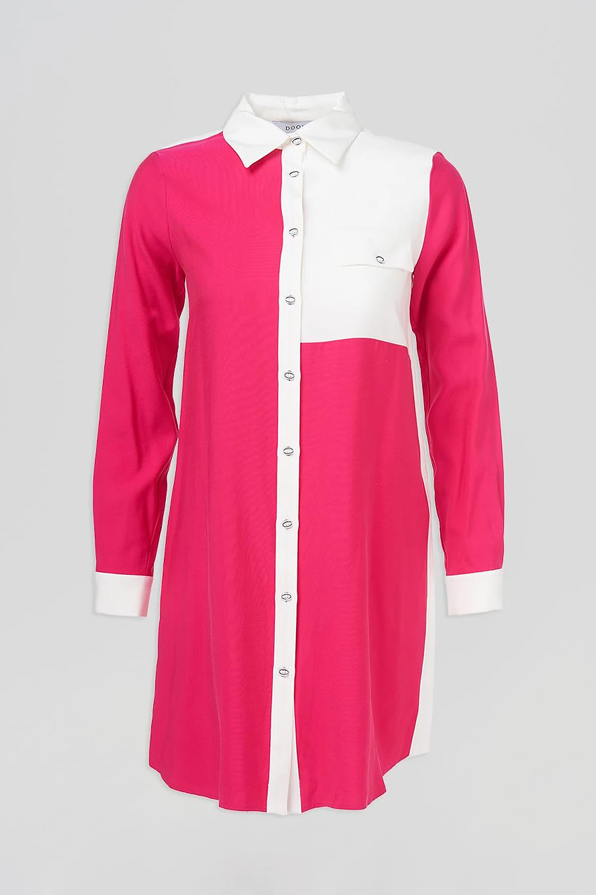 Flap Pocket Tunic Ecru-Fuchsia