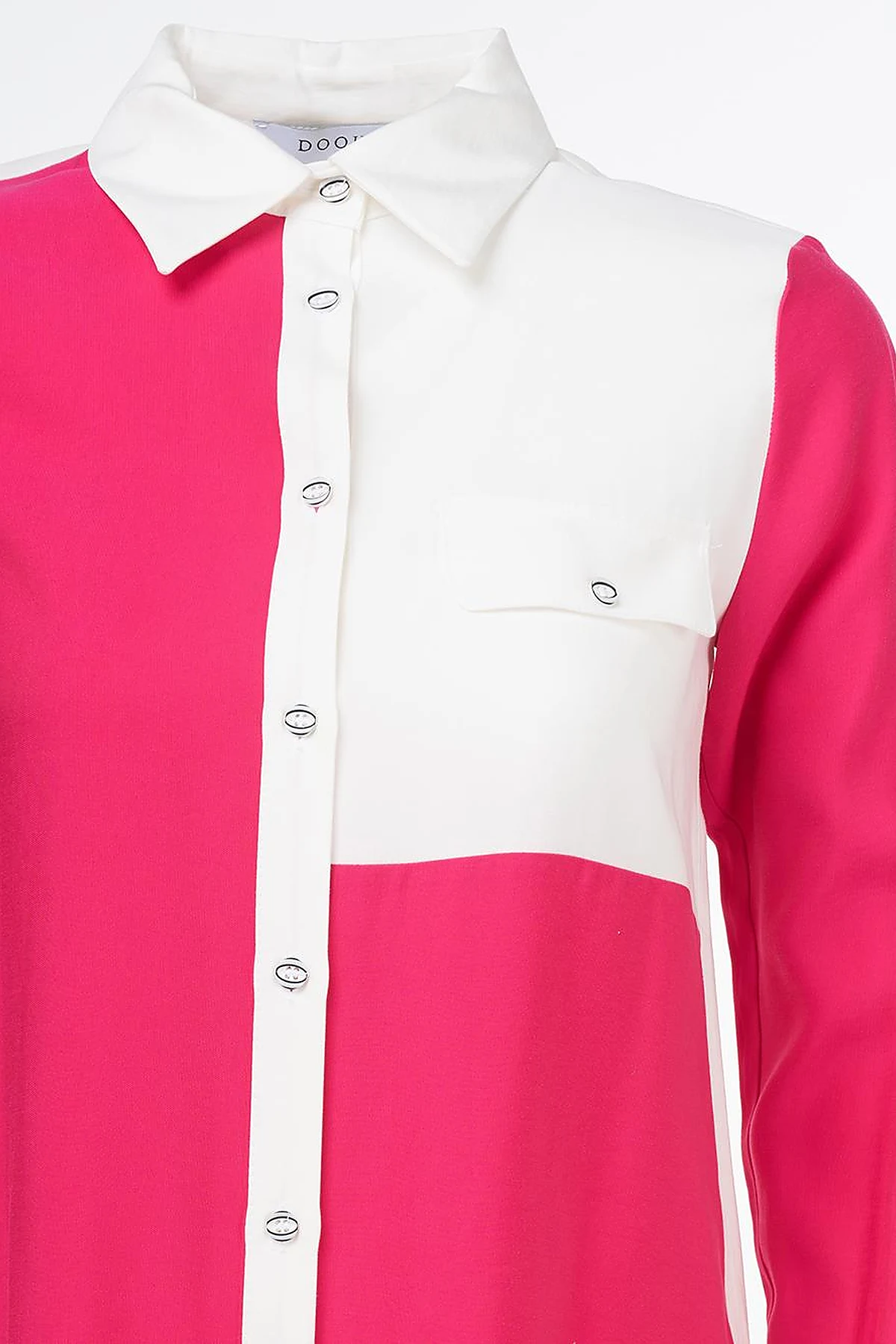 Flap Pocket Tunic Ecru-Fuchsia