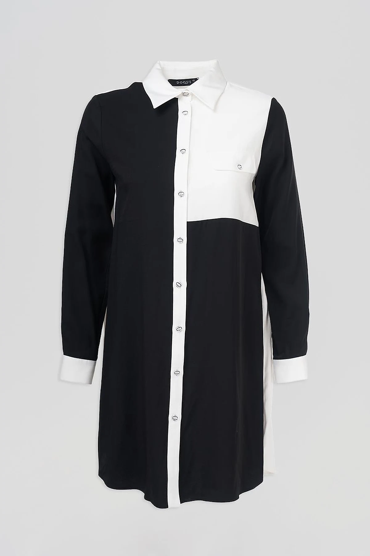 Flap Pocket Tunic Ecru-Black
