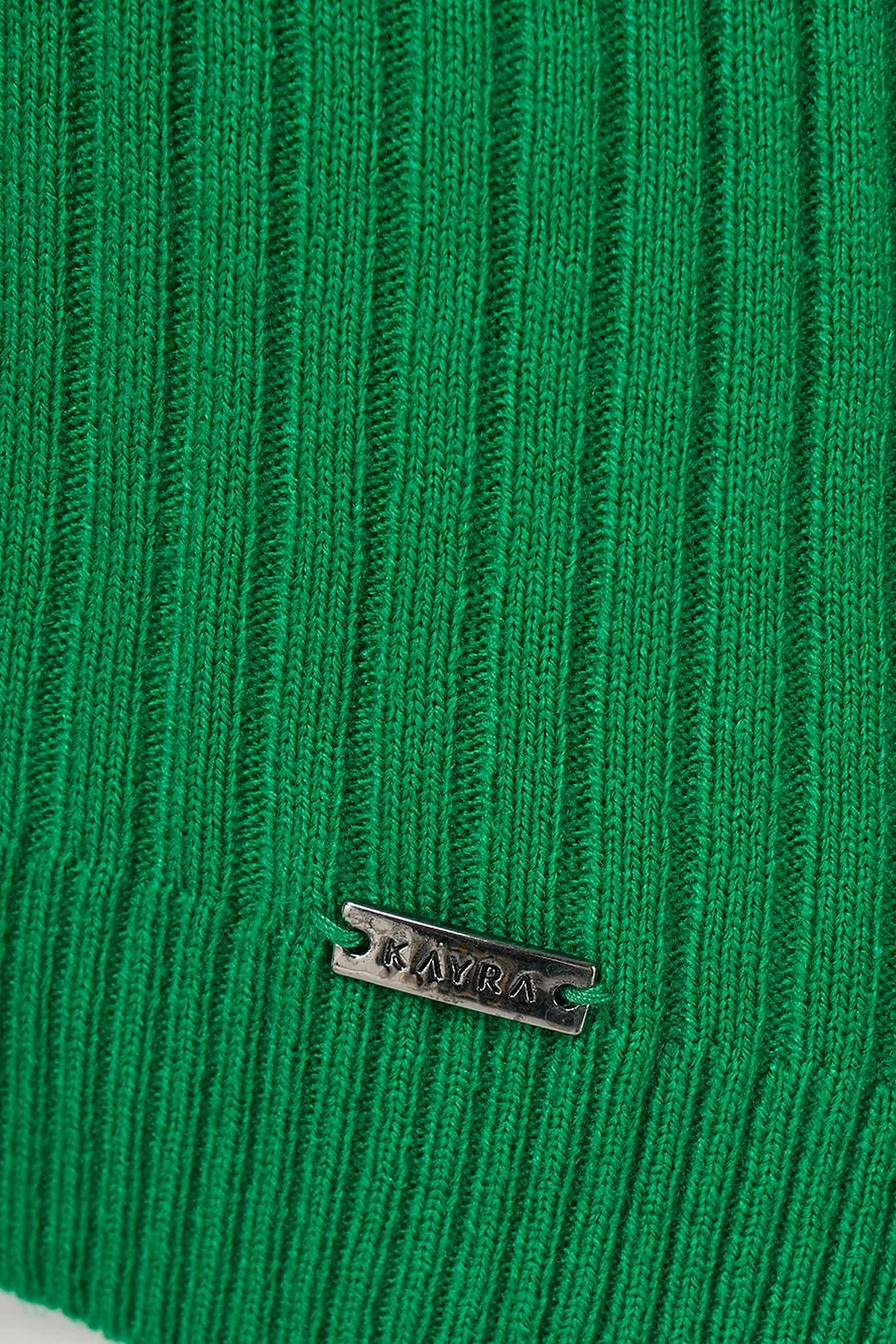 Zero Collar Ribbed Knitted Sweater Green